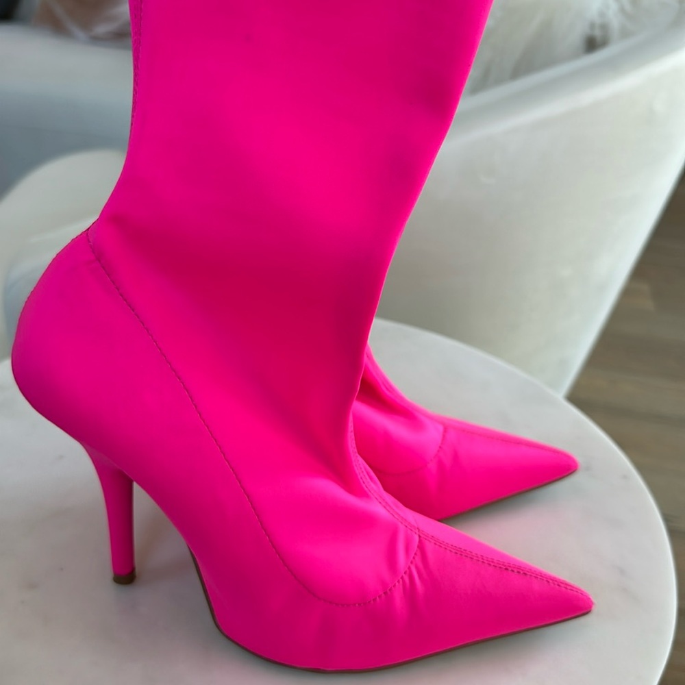 Hot Pink Steve Madden Sock Booties